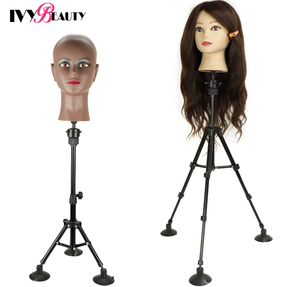 Adjustable Wig Stand Tripod Holder For Wig Making Hairdressing Training  Mannequin Head Wigs Stand Tripod Mini Wig Stand Holder