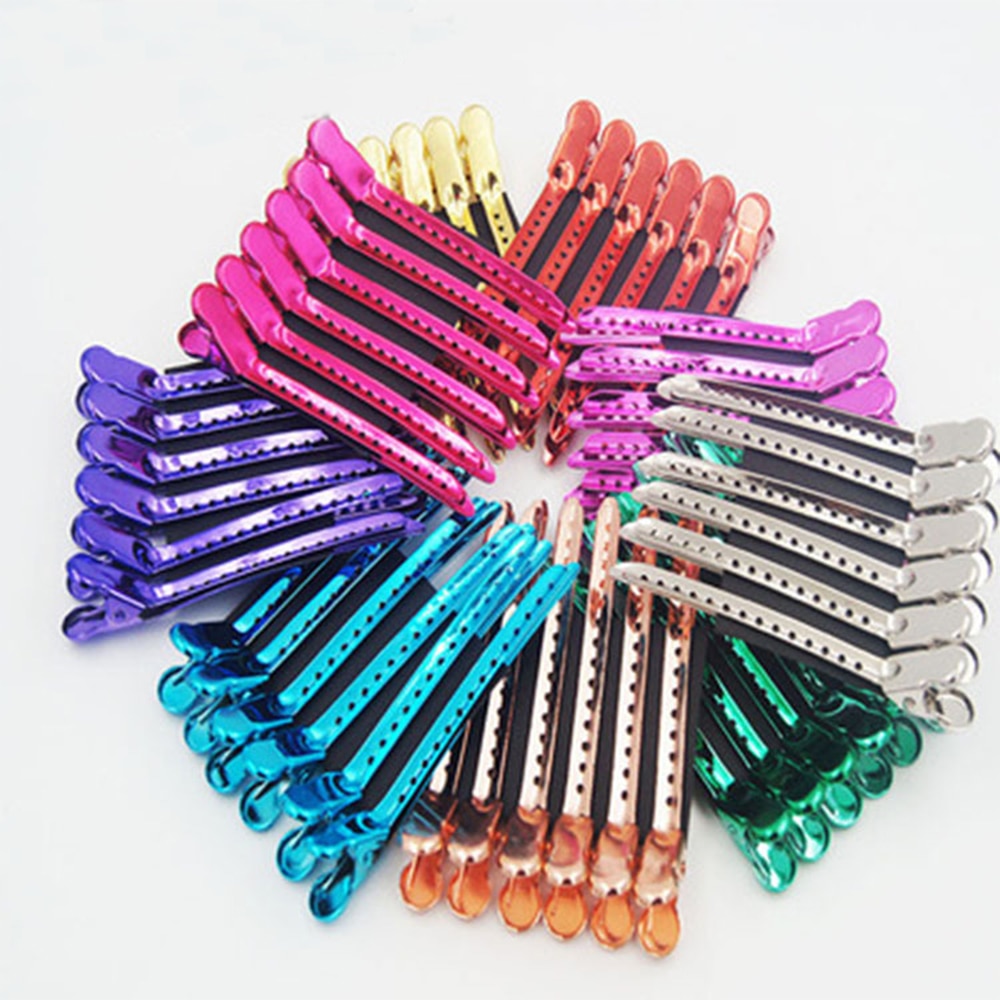 12pcs Metal Hair Clips Hairdressing Fix Section Holding Clamps Barber Styling Hair Barrettes Haircut Hairpins pince cheveux