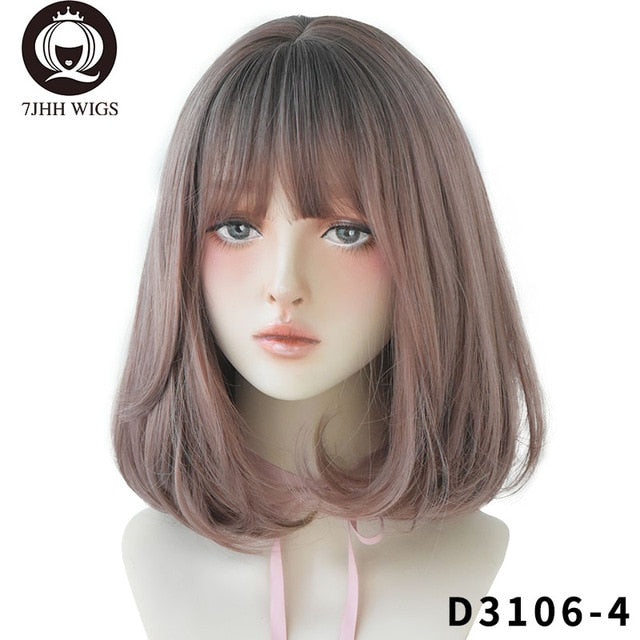 7JHH WIGS Natural Comfortable Synthetic Wig for Women Black